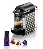 Krups Nespresso Pixie XN304T - Cafetera monodosis de cápsulas Nespresso, compacta, 19 bares, apagado automático, color gris, 14 cápsulas interior