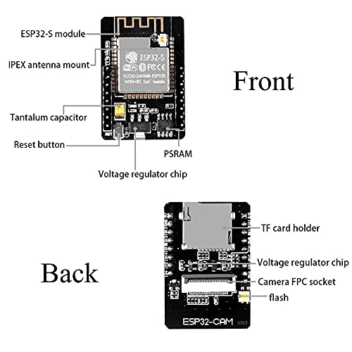 Image of ESP32 Camera Module Development Board WiFi+Bluetooth with Programmer Board and USB