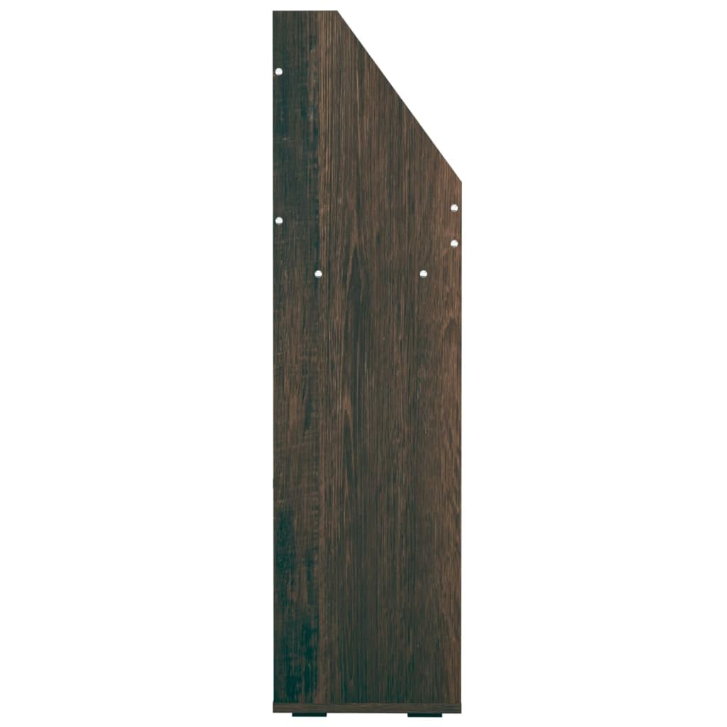 Générique Drewniany stojak na czasopisma wędzony dąb 71 x 30 x 114 cm, organizer na książki dla dzieci z 3 przegródkami i 4 dużymi otwartymi przestrzeniami na składane pudełka, stojak ekspozycyjny