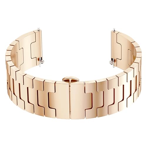 Image of ACM Watch Strap 20mm compatible with Compaq Q Watch Smartwatch | Metal Stainless Steel Belt Luxury Band