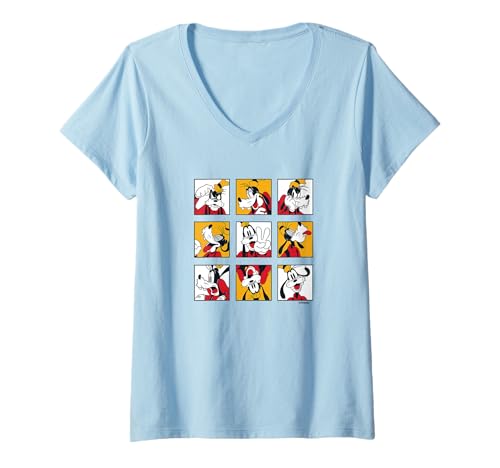 T-shirt col V Goofy Grid of Emotions idéal pour vos sorties décontractées