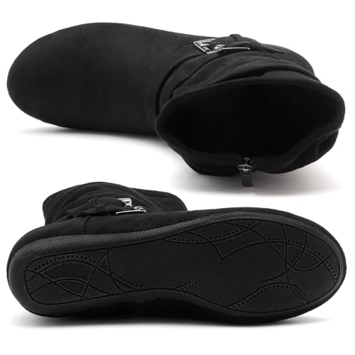 Herstyle Lindell Womens Ankle Booties Fashion Slouch Mid-Calf Flat Boots4