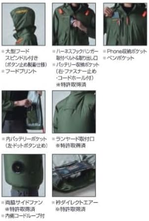 【BURTLE】バートル エアークラフト AC2074 ベスト（服のみ） U-styleプリント入りハンカチ付き