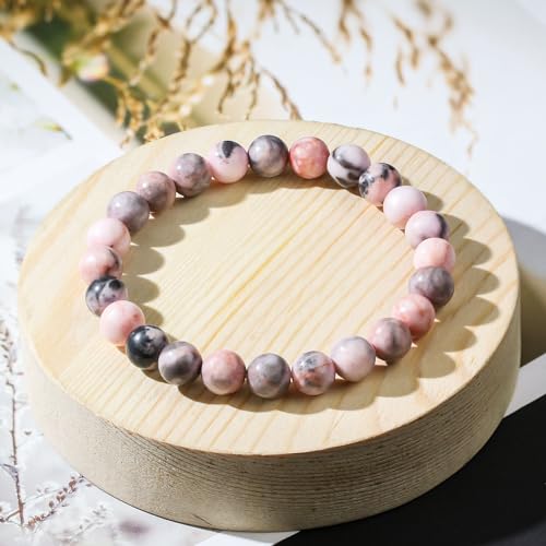Clearain 8Mm Natural Gemstones Round Beads Energy Power Crystal Chakra Reiki Healing Elastic Stretch Bracelet 7 Inch Unisex thumb #4