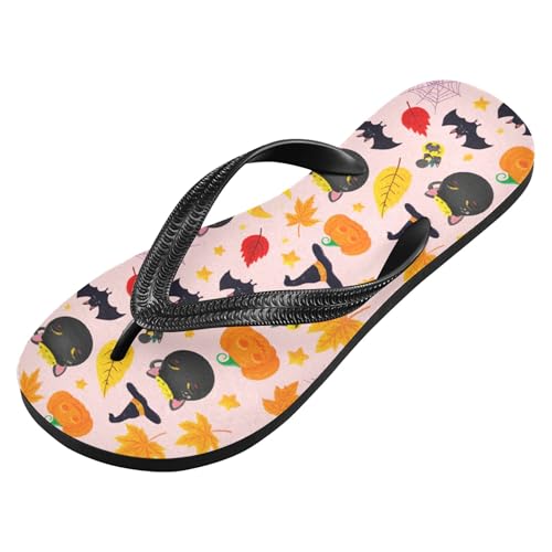 Burbuja Cute Halloween Elements Flip Flops for Women Men, Soft Thong Sandals Rubber Slippers for Pool Beach Essentials2