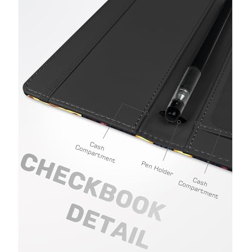 Image of Printed Checkbook Cover, RFID Blocking Checkbook, Stylish, Lightweight, Slim Durable, Multi-Functional Checkbook Holder for Personal and Business Checks (Mushrooms)