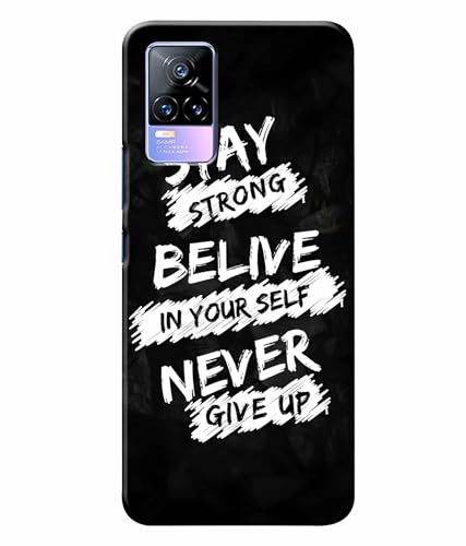 Image of Stay Strong Motivation Quotes Printed Hard Back Case Cover & Compatible for Vivo Y73 / Vivo V21E (Multicolor) - D1810