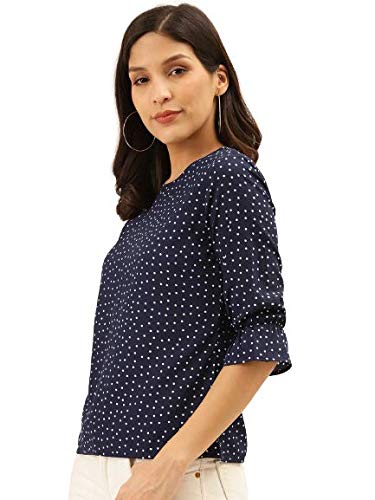 Image of Style Quotient Women Abstract Printed Polyester Smart Casual Top