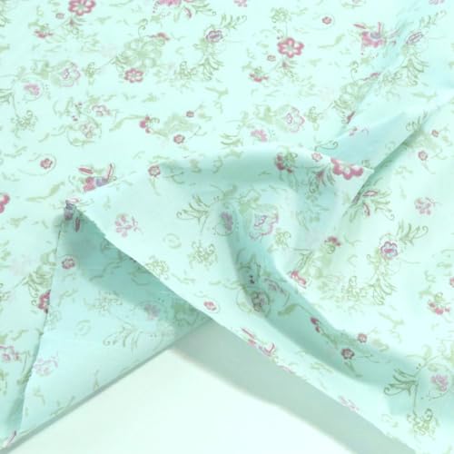 TOLKO Baumwollstoff Meterware Sommer zarter Batist aus 100% Baumwolle | feiner Modestoff Kleiderstoff Dekostoff | Stoffe zum Nähen Meterware Baumwolle (Streublumen)