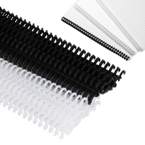 MILAKE 24 Pcs Comb Binding Spines, 2 Colors Plastic Spiral Coils for Document Binding Compatible with 30-Ring Notebooks, Reusable Binder Combs and Spines for Students, Office Workers, Collectors