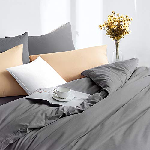 FLXXIE 2 Pack Microfiber King Pillow Cases, 1800 Super Soft Pillowcases with Envelope Closure, Wrinkle, Fade and Stain Resistant Pillow Covers, 20x36, Dark Grey