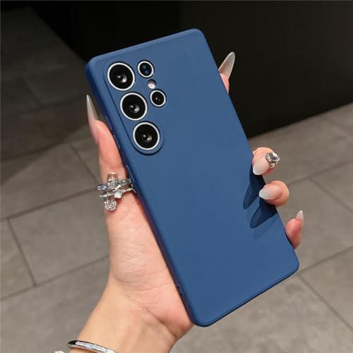 Funda de Silicona líquida para Samsung Galaxy S25 Ultra S24 S23 Fe S22 S21 S20 Plus Note 20 10 A56 A36 A26 A16, Funda Suave a Prueba de Golpes (para Samsung S20Plus/Azul Marino)