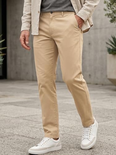 Image of Urbano Plus Men Mid Rise Cotton Regular Fit Casual Chino Pants Stretch