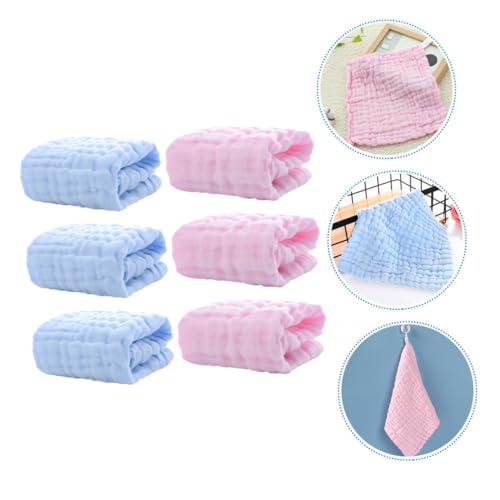 ERINGOGO 6Pcs Muslin Washcloths Hand Towels for Boy Girl Soft Absorbent Burp Cloths for Shower and Everyday Use3
