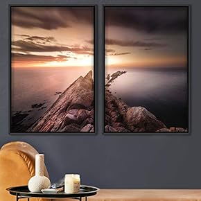 signwin 2 Piece Framed Canvas Wall Art Sunset...