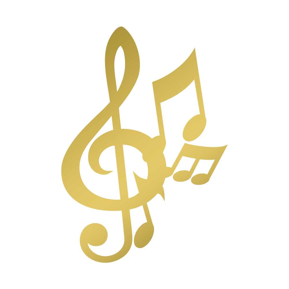 Music Note Cluster 7 inch Gold Indoor Outdoor Vinyl Decal