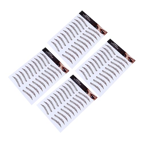 ERINGOGO 4個眉毛模倣シール 防水プ 半永久的な眉毛転写シール 美容ツール