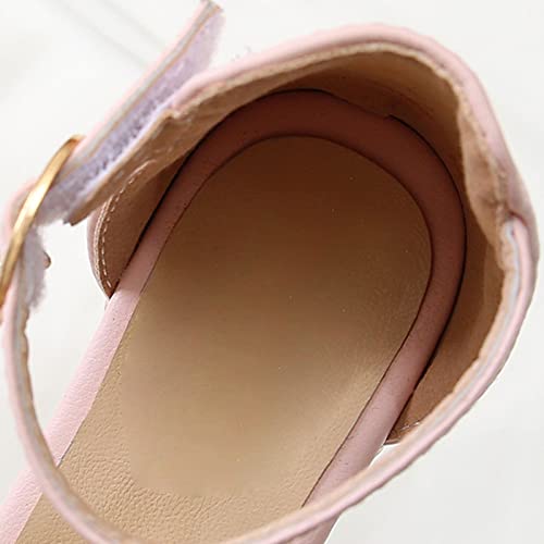 Big Kids Girls Open Toe Low Heels Ankle Strap Pumps For Toddler Flower Party Wedding Princess Shoes3