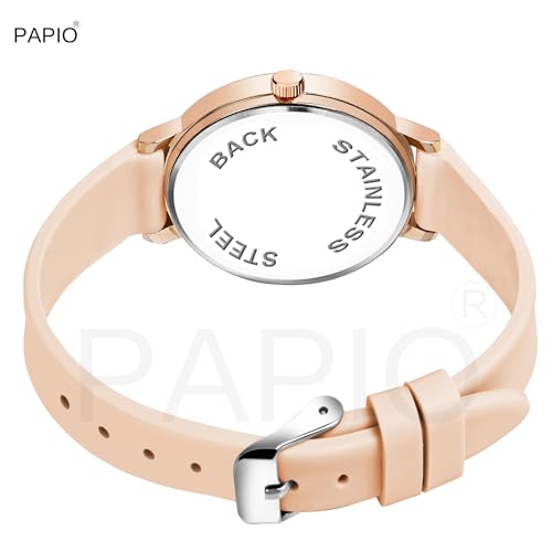 Image of PAPIO Silicone Strap Elegant Women's Analog Wrist Watch for Ladies and Girls | Stylish & Trendy | Premium Strap | Perfect for Casual, Party & Formal Wear
