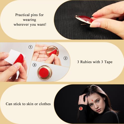 Halloween Waist Belt with Red Gems, Round Rhinestones and Diamond Chain for Costumes4