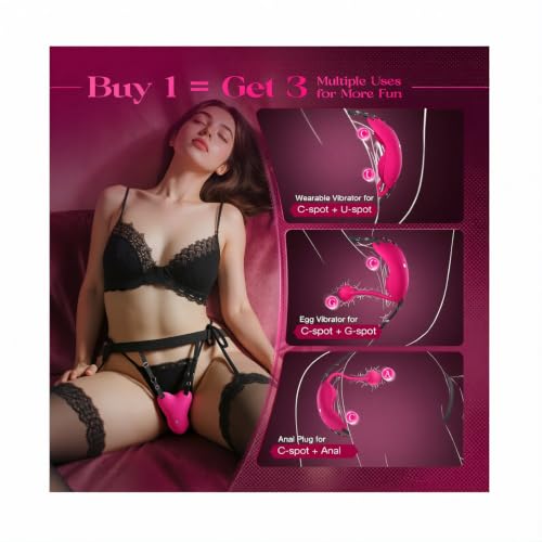 Image of Big Shocked Wearable Vibrator Adult Sex Toy - APP Controlled Couples Sex Toys Anal Plug Dildo with 10 Vibration, Nipples G Spot Anal Vibrator Womens Sex Toys Double-Ended Dildos Vibrating Panties