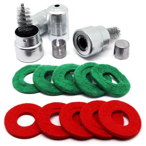 Image of Battery Terminal Cleaner Kit, 2pcs Battery Terminal Brush, 2pcs Lead Shims, 10pcs Anti-Corrosion Fiber Washers, for Car Marine Boat RV