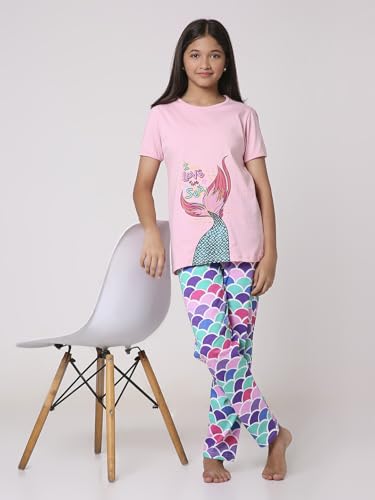 Image of TotzTouch Cotton Girls Night Suit | Pajama Set | Night Dress Graphic Printed Age 6 Months to 15 Years Different Patterns Suitable for Summer and Winter to Choose (Pack of 1)