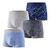 [Znepste] ボクサーパンツ メンズ 下着 トランクス 4点セット シームレス 薄手 速乾 コットン 蒸れない パンツ ローライズ ショーツ 肌ざわり優しい 肌着 通気消臭 父の日 ハロウィン プレゼント(2XL,B)