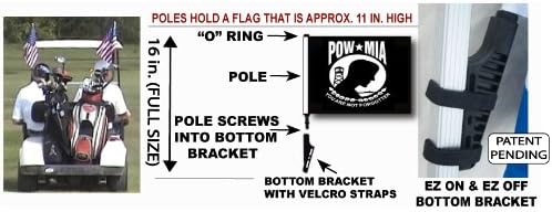 Miniatura 2 de Bandera de carrito de golf POW MIA con soporte de encendido y apagado SSP Flags EZ