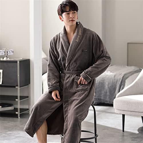 Flannel Pajamas Men's Autumn And Winter Island Velvet Pajamas Long Warm Bathrobe And Morning Robe2