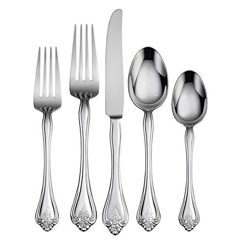 Oneida Boutonniere, 20-Piece Flatware Set, Service for 4,Silver