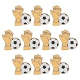 Healvian Broche de Fútbol Metálico 10 Piezas, Insignia Coleccionable de Bufanda Deportiva, Accesorio para Día del Juego, Pin de Espíritu de Equipo para Camisetas, Gorras y