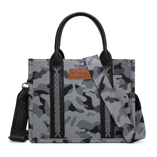 Image of Wrangler Tote Bag for Women Western Camo Pattern Canvas Crossbody bag Handbag Vintage Design