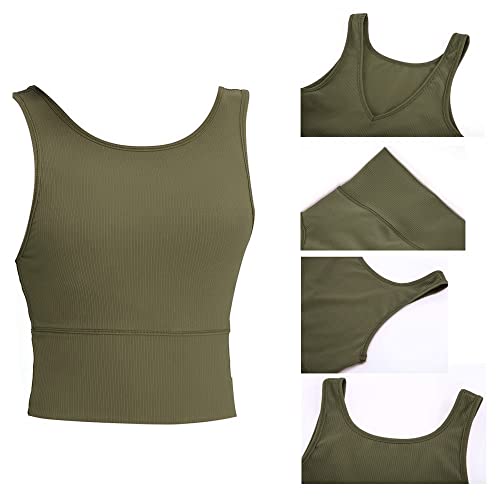 Image of Workout Tank Tops for Women Gym Cropped Tank Top Active Sleeveless Shirts for Tennis Golf Running Fitness Yoga