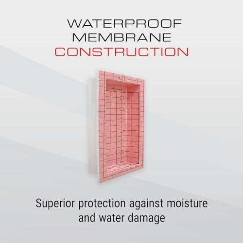 GURU USA W-S Shower Niche, Waterproof Membrane with Pre-Sloped Base, Waterproofing Panel System for Bathroom Walls, 12” x 20” - Image 4