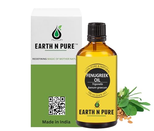 Image of Earth N Pure Fenugreek Seed Oil (Methi Oil) Cold Pressed, Natural and Therapeutic Grade 100 ml