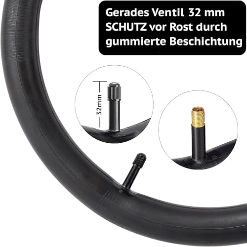 16 х 1.75 Glücks-Set Kinderfahrrad 16 Zoll Schlauch 16x1.75 16x1.95 16x2.125 (47/62-305) AV 32 mm Kompatibel mit Puky, Laufrad, Kinderwagen, Anhänger