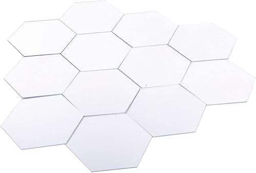 12 calcomanías de espejo, hexagonal 3D, calcomanías de pared acrílicas extraíbles para sala de estar, dormitorio, decoración de bricolaje