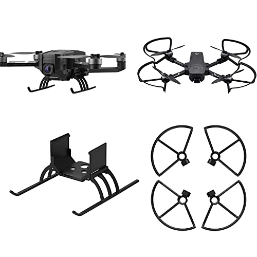 Palumma Kit de trenes de aterrizaje para drones, anillo anticolisión plegable + protectores de hélice compatibles con accesorios para drones Holy Stone HS720/720E