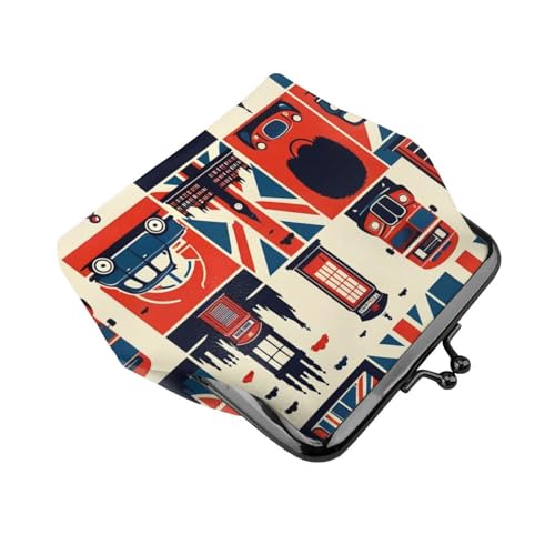 Pu Leather Buckle Coin Purse London-British-Symbols Girls Kiss-Lock Change Purse Wallets3