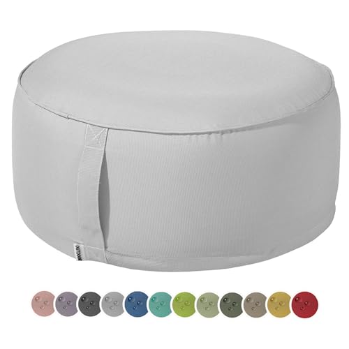 heimtexland Pouf d'extérieur - Résistant aux intempéries - Coussin de sol - Gonflable - Repose-pieds - Yoga - Salon - Table - Décoration de fête - 25 x 55 cm - Type 551 - Gris clair