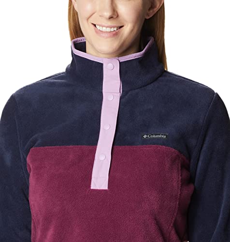 Image of Columbia Womens Benton Springs Half Snap II Pull Over Fleece Jacket, Dark Stone /Canoe /Vintage Blue, 3X