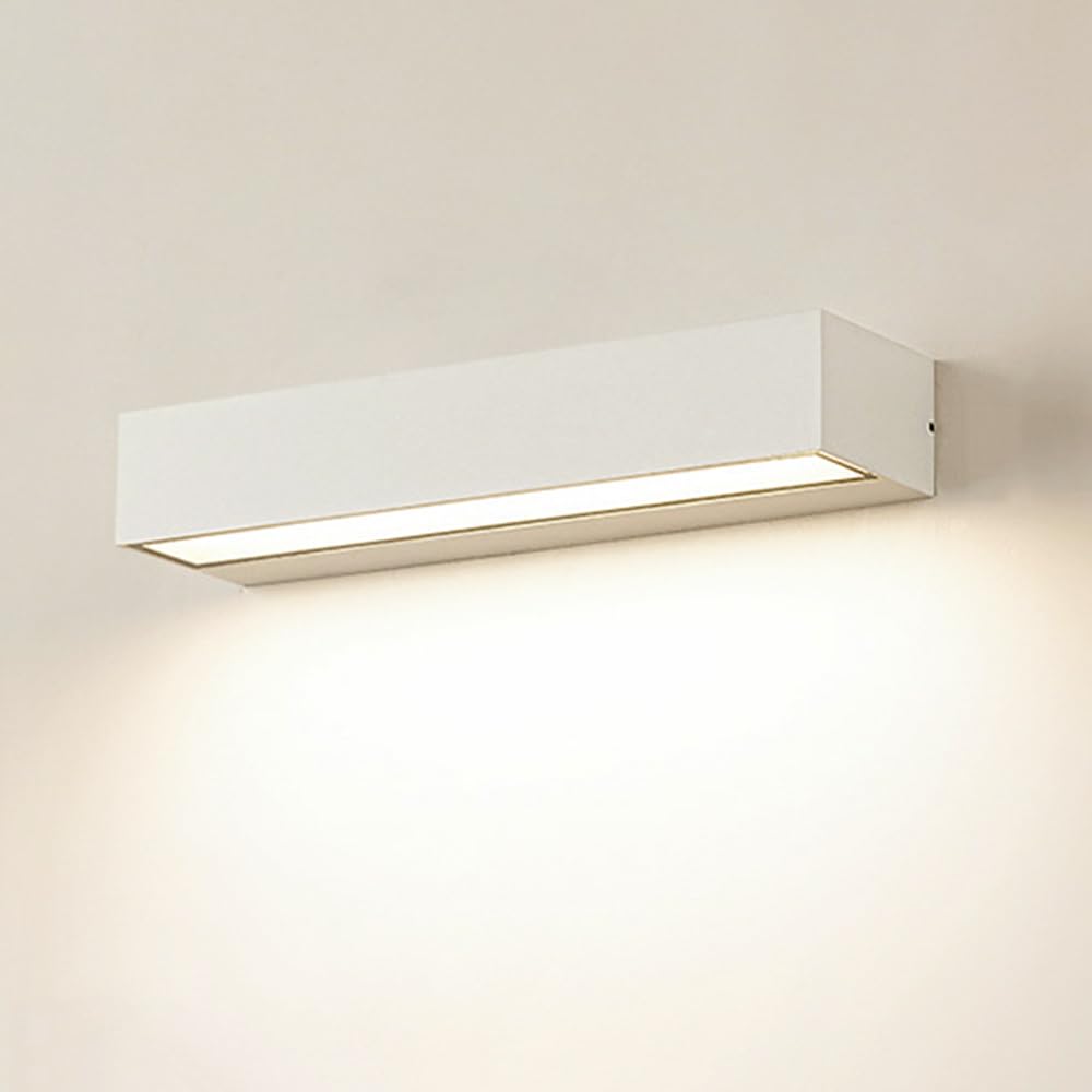 HYJAUSXB Modern Minimalist Linear Wall Sconce, Waterproof Outdoor White Porch Lights | LED Mount Lighting Fixture for Exterior Use, Lamps