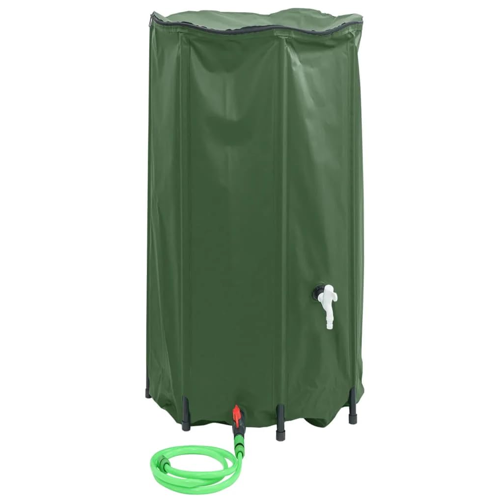 Vidaxl Green Water Tank With Tap, Foldable Water Container, Water Storage Bladder Tank Bag For Emergency Water Delivery Irrigation, 380 L Pvc