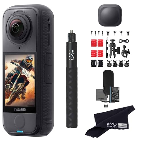 Insta360 X4 Air Motorcycle Bundle | Lightest 8K 360 Waterproof Action Camera for Epic Adventures Replaceable Lenses| Bundle Includes Invisible Selfie Stick Lens Cap Motorcyle Bundle