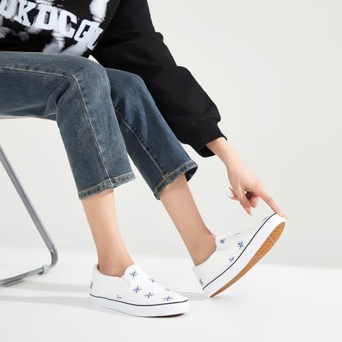 Image of Women's Canvas Slip On Sneakers Non Slip Loafers | low top non slip on walking breathable casual comfortable fashion tennis