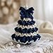 DIY Crochet Christmas Tree Kit – Handmade Holiday Decoration Set, Beginner Christmas Kit, Tree Bow Pearl Embellishment, Christmas Party Crochet Decorations,Starter kit (Green)