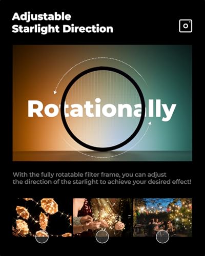 Image of K&F CONCEPT 55mm Variable Short Line Star Lens Filter (4 Point), Cross Screen Starburst Filter-18 Layer Coating Optical Glass with 3 Cleaning Cloth (K Series)