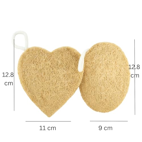 Image of awenest 100% Natural Sun-Dried Loofah | Organic Bath Scrubber for Women & Men | Gentle Exfoliating Body Scrub Sponge | Eco-Friendly, Biodegradable Body Brush | Removes Dead Skin | Pack of 3