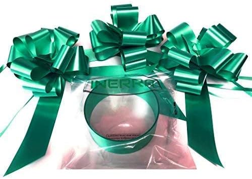 INERRA Wedding Car Decoration Kit, 3 x Large Pre-Assembled 7” Bows with 14-Loops and 7 Metres of Ribbon